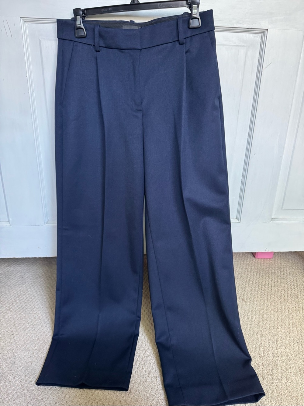 J. Crew Essential Straight Navy Wide-Leg Trousers